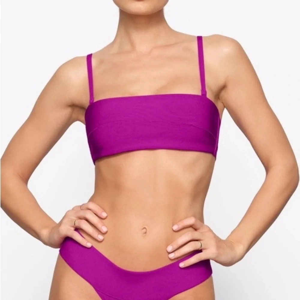 ✨ SKIMS Knit Swim Bandeau Bikini Top | Lollipop | Size XS | NWOT